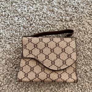 Mini Monogram Top Handle Satchel Crossbody Square Purse Vintage Style Brown